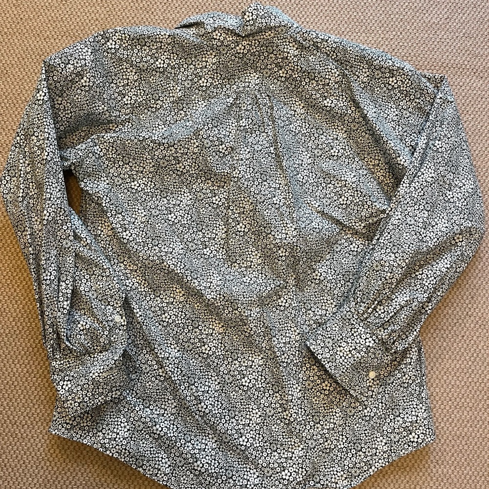 Ann Mashburn Green Liberty of London Anaya printed cotton blouse small - Picture 4 of 6